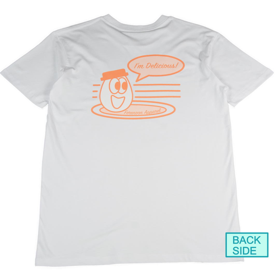 Delicious Design - Orange - White Tee