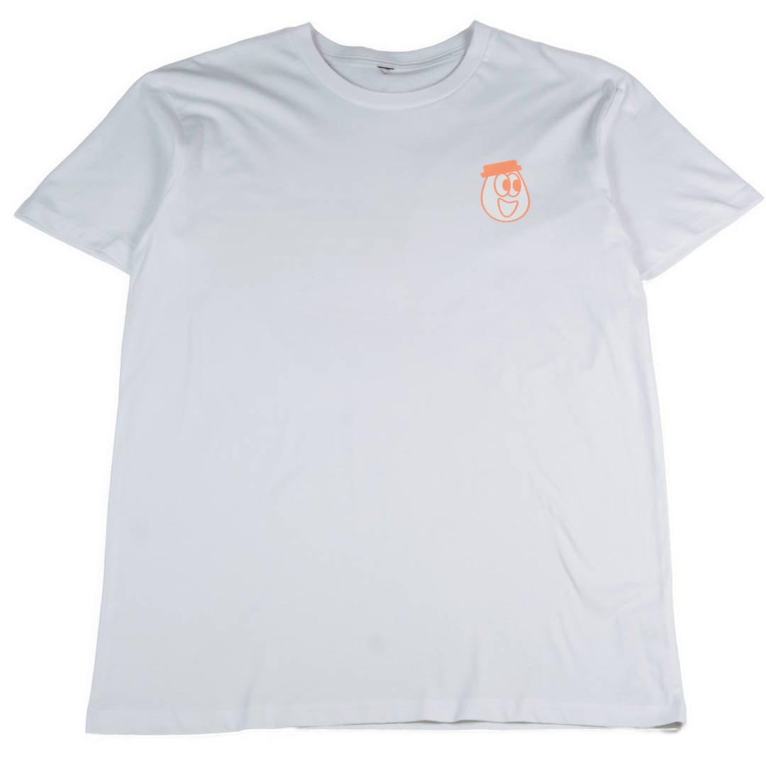 Small Eggman - Orange - White Tee